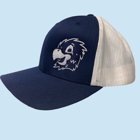 Bald Eagle Cap Hat Adult Snap Back Blue White Embroidered Logo Trucker Mesh Mens - Picture 3 of 7